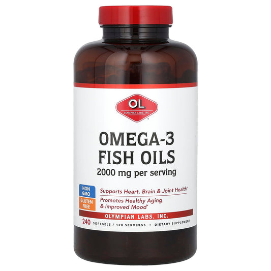 Olympian Labs, Omega-3 Fish Oils, 2,000 mg, 240 Softgels (1,000 mg per Softgel) - Image 1