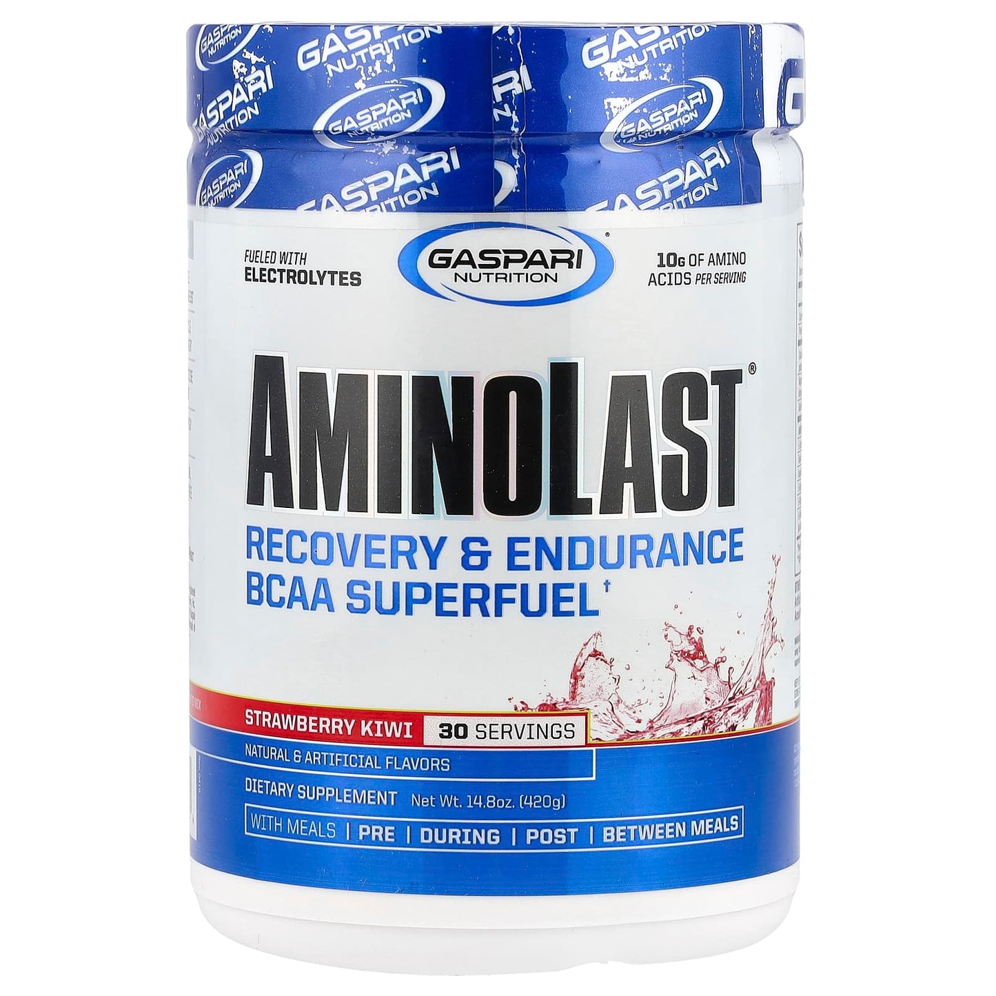 Gaspari Nutrition Aminolast Strawberry Kiwi BCAA Recovery Supplement - Image 1