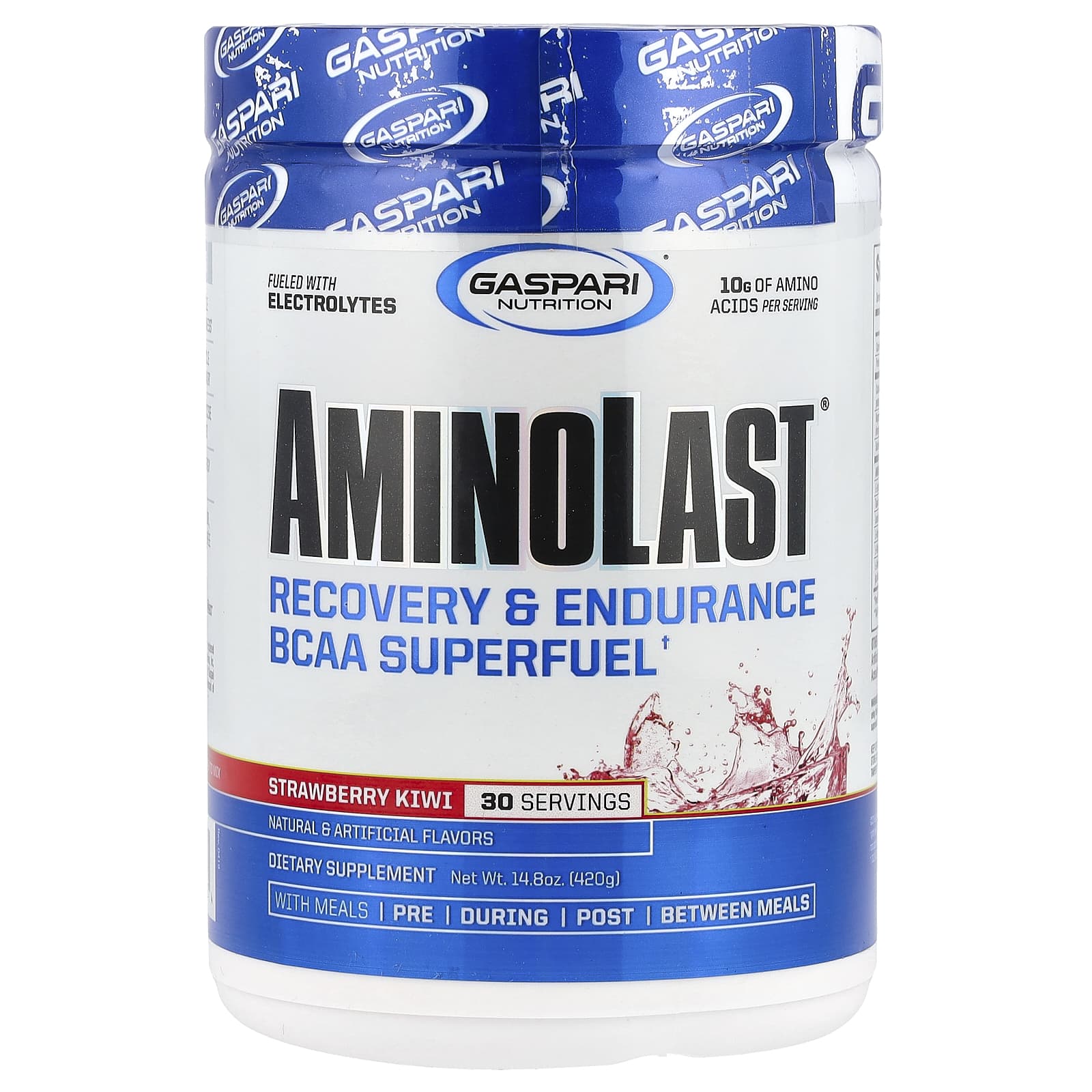 Gaspari Nutrition Aminolast Strawberry Kiwi BCAA Recovery Supplement - Image 1