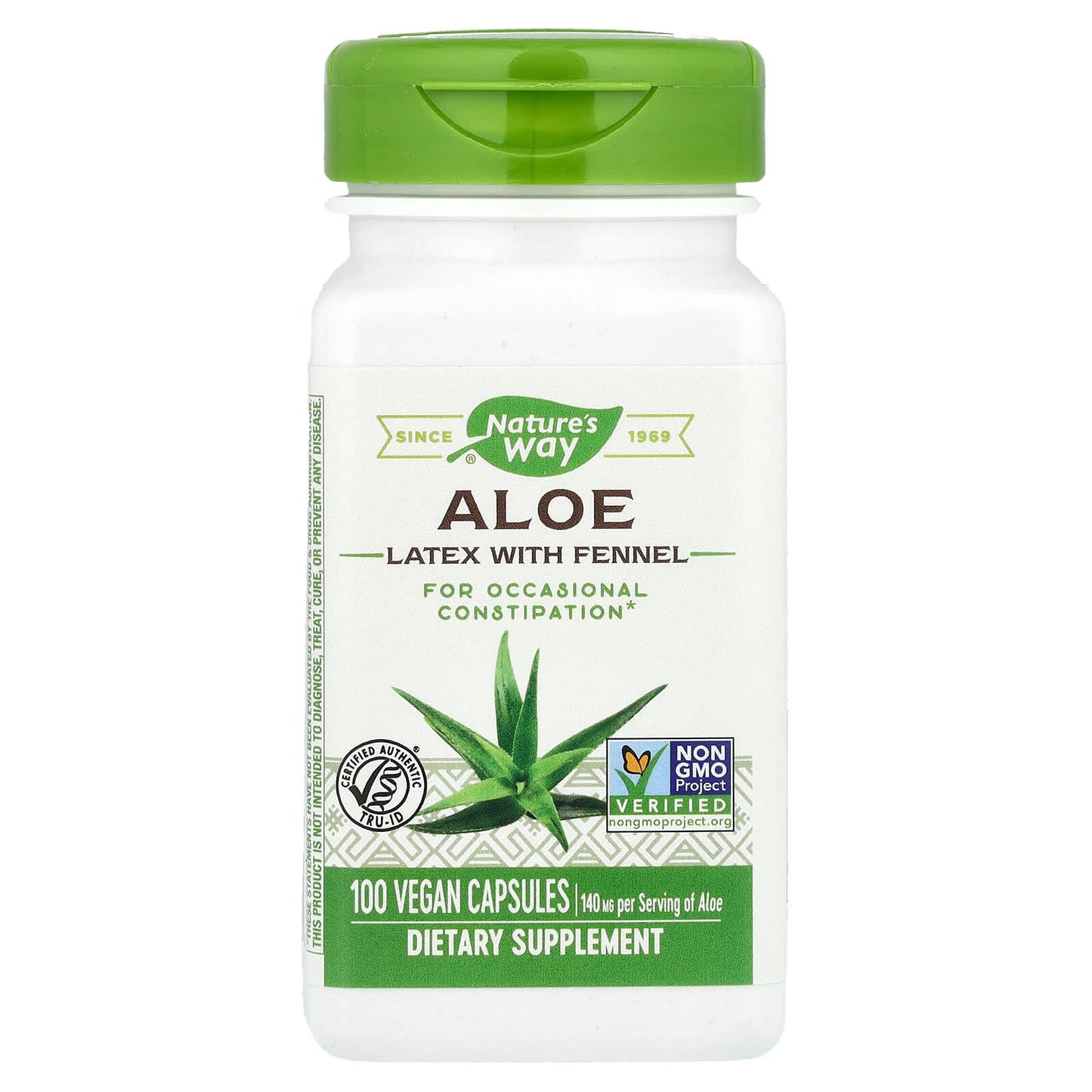Nature's Way, Aloe Latex with Fennel, 100 Vegan Capsules - Image 1