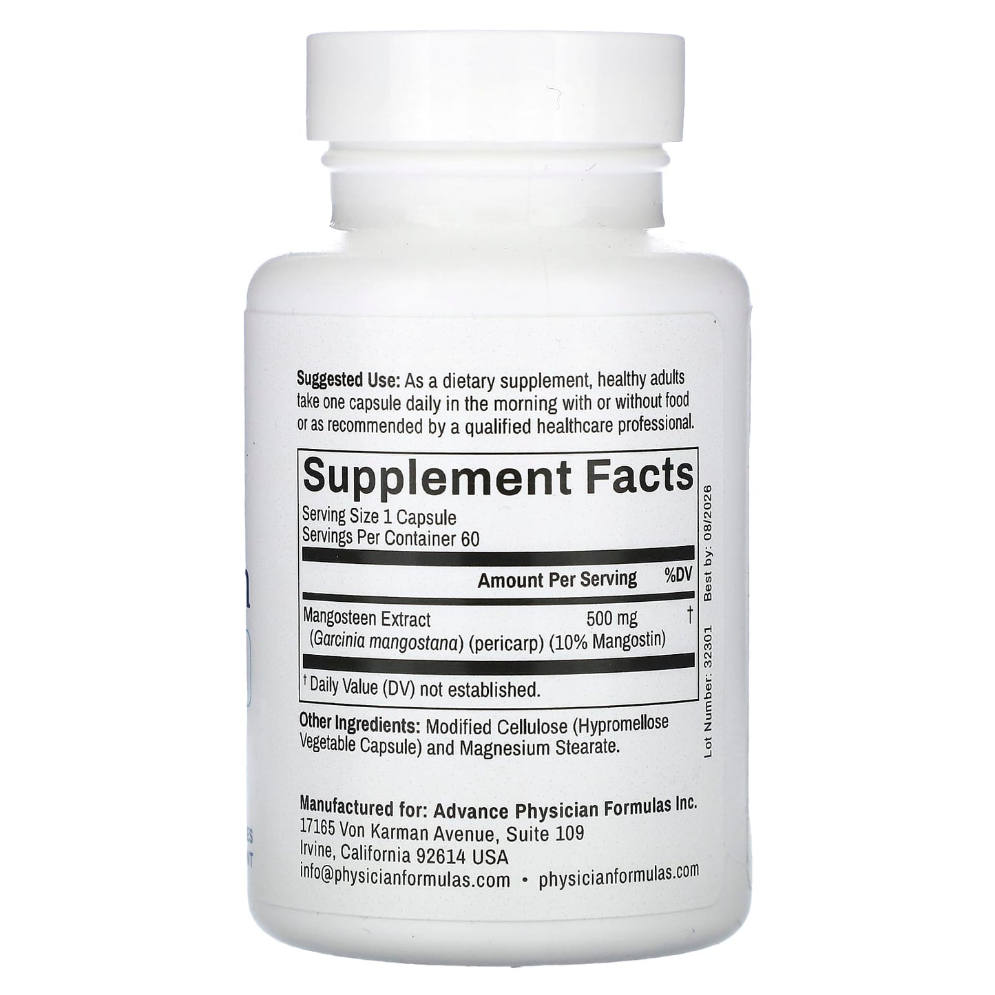 Mangosteen Dietary Supplement for Immune Support, 500mg, 60 Capsules - Image 2