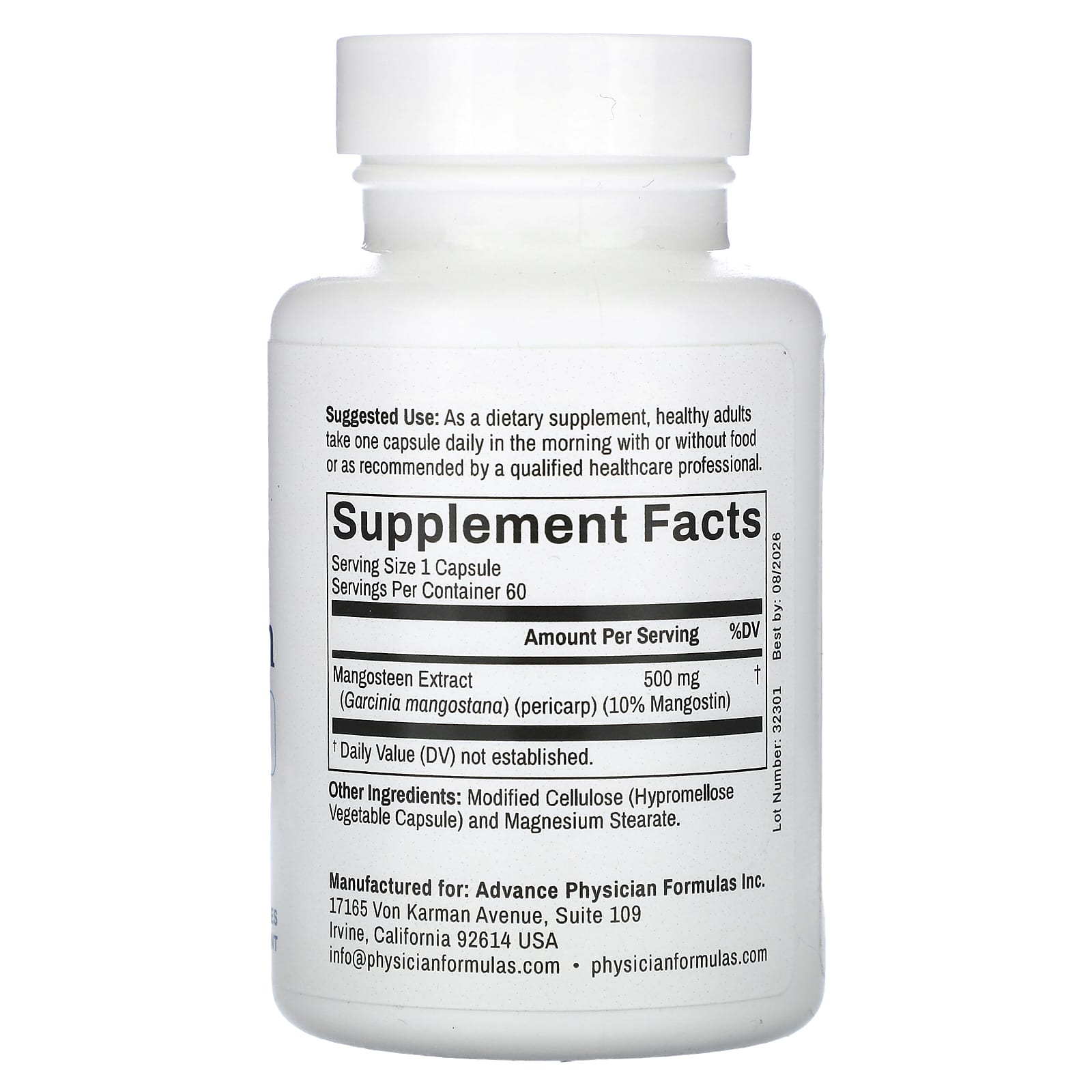 Mangosteen Dietary Supplement for Immune Support, 500mg, 60 Capsules - Image 2