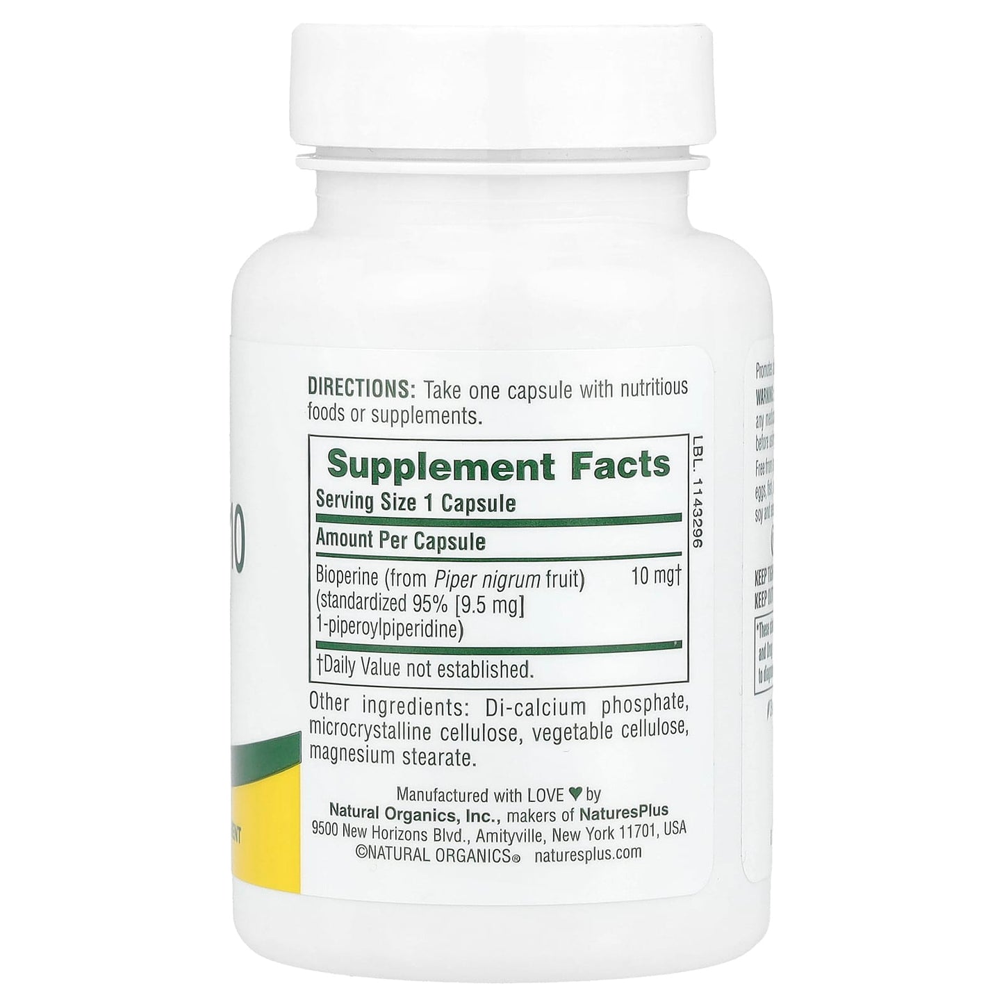 NaturesPlus, Bioperine 10, 90 Capsules (10 mg per Capsule) - Image 2