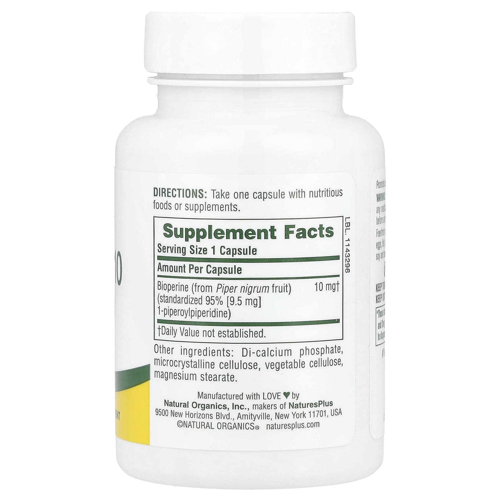 NaturesPlus, Bioperine 10, 90 Capsules (10 mg per Capsule) - Image 2