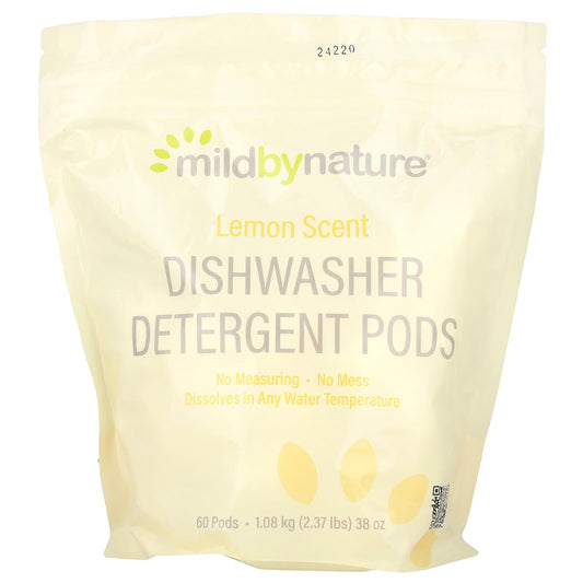 Mild By Nature Dishwashing Pods, Lemon Scent, 60 Loads, Eco-Friendly - Image 1