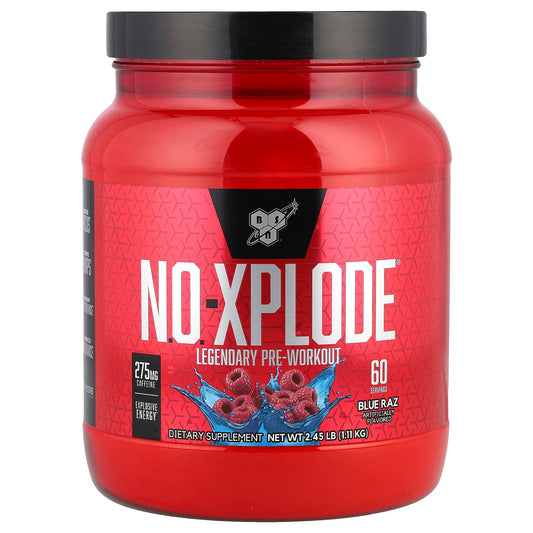 BSN N.O.-Xplode Blue Raz Pre Workout Powder - 2.45lb - Image 1