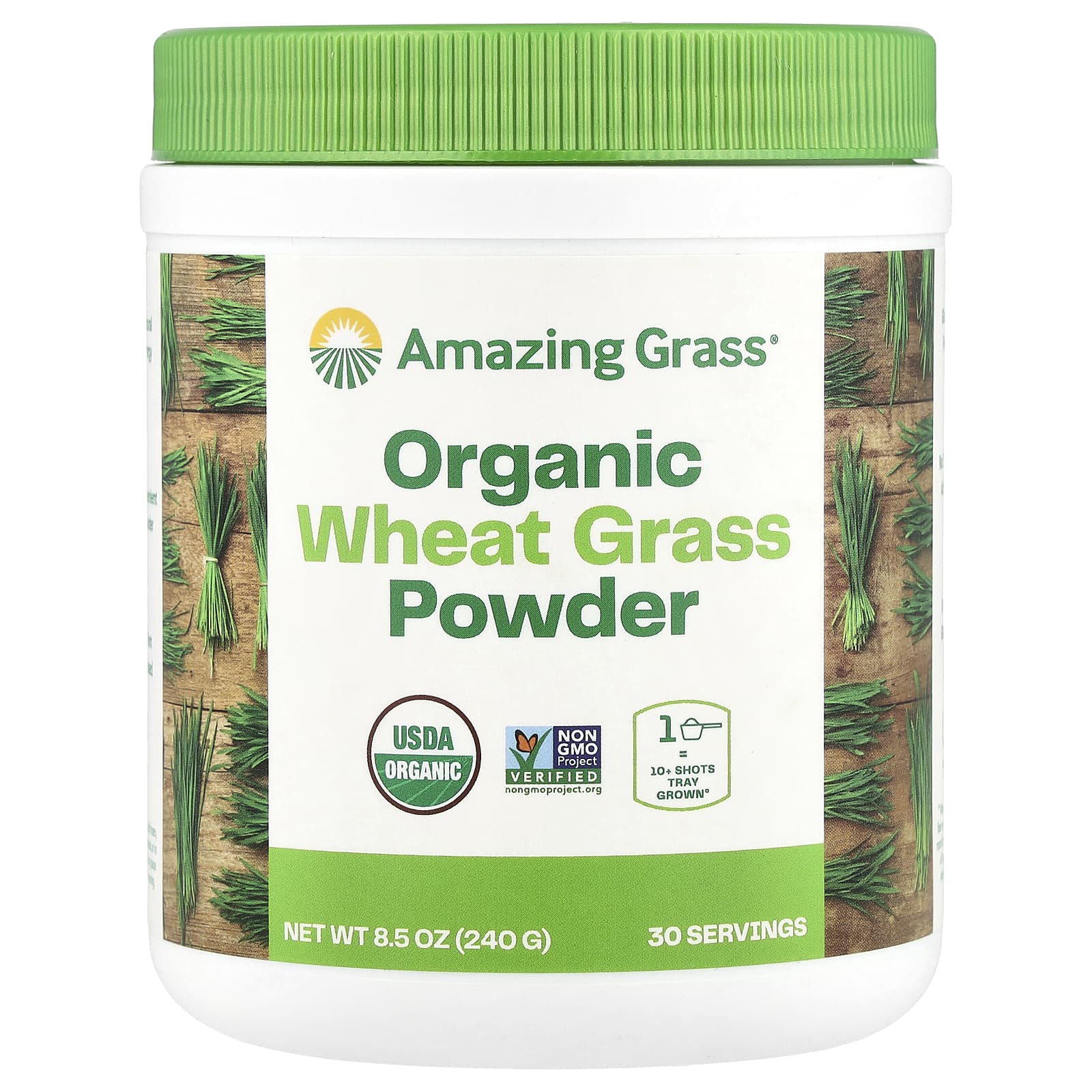 Boost Energy Naturally with USDA Organic Wheat Grass Powder by Amazing Grass - Image 1
