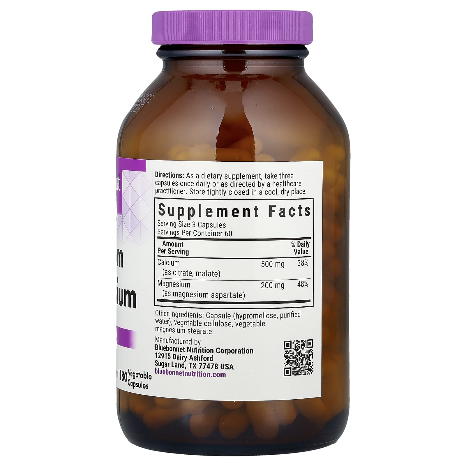Bluebonnet Nutrition Calcium Magnesium Supplement - 180 Capsules - Image 2