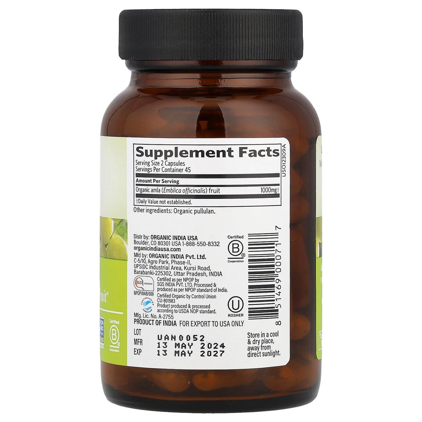 Organic India, Amla, 90 Vegetarian Caps (500 mg per Capsule) - Image 2