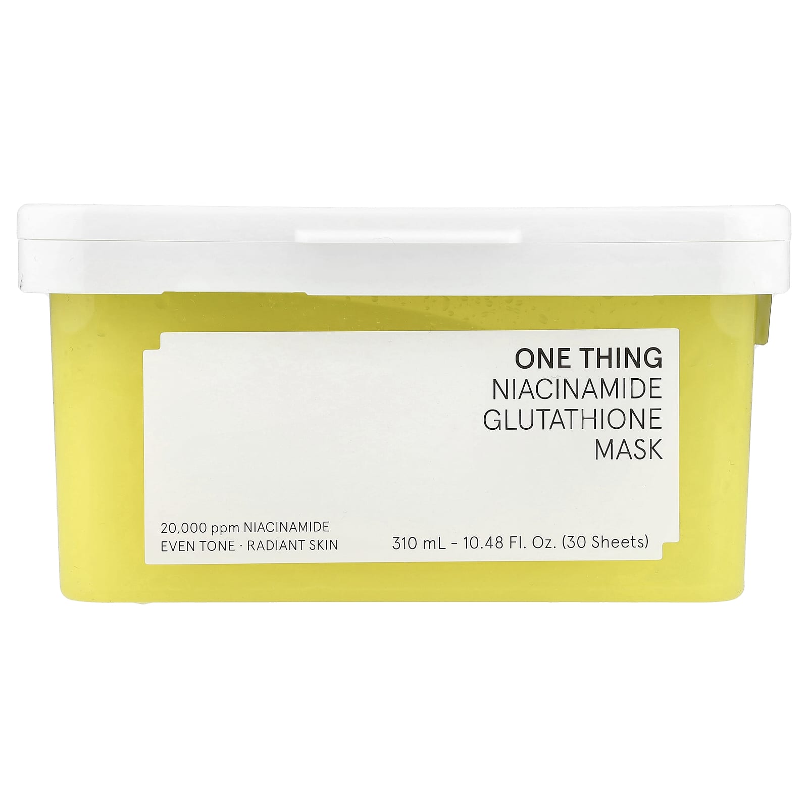 One Thing, Niacinamide Glutathione Beauty Mask , 30 Sheets, 10.48 fl oz (310 ml) - Image 1