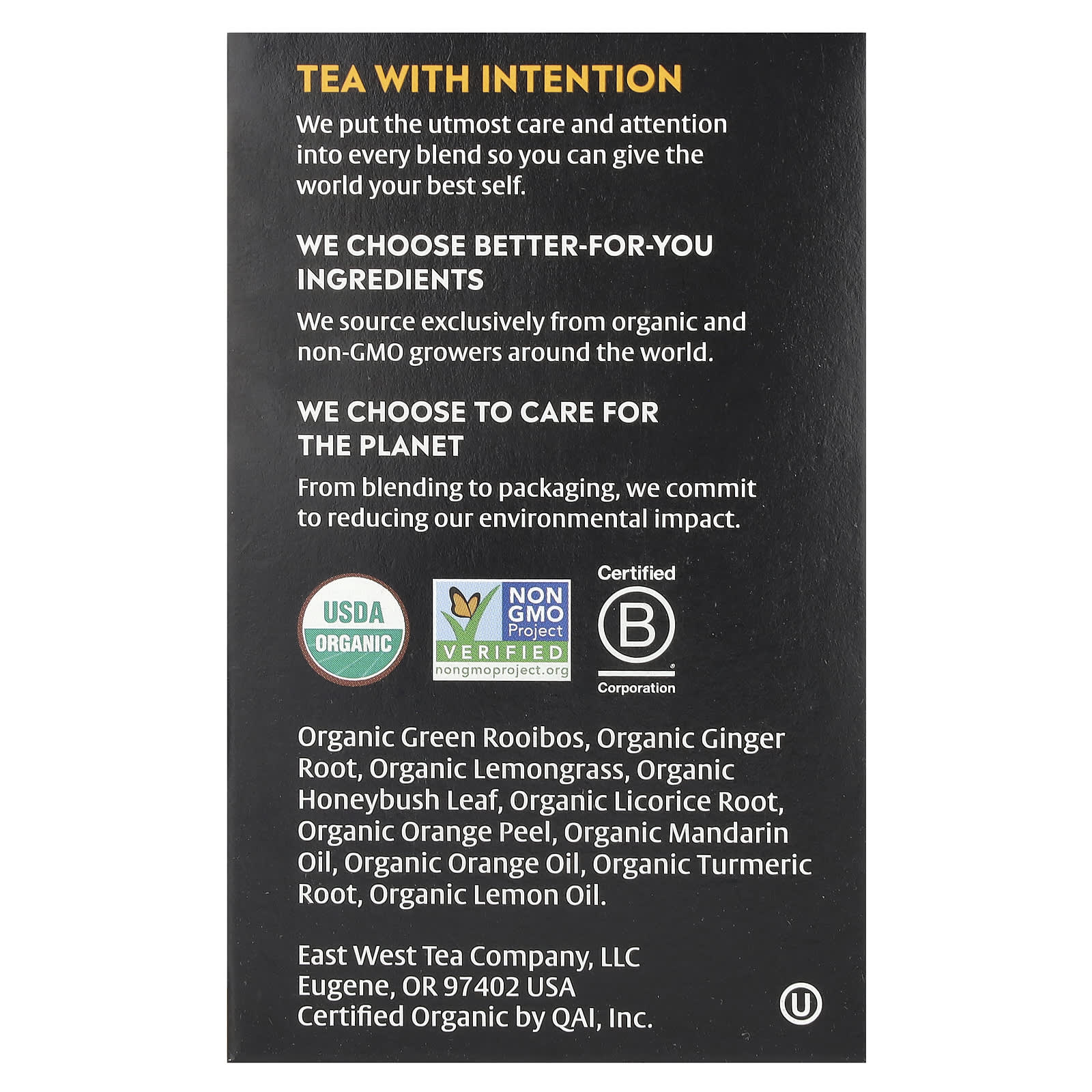 Choice Organic Teas, Herbal Tea, Mandarin Ginger, Caffeine Free, 16 Tea Bags, 1.02 oz (29 g)