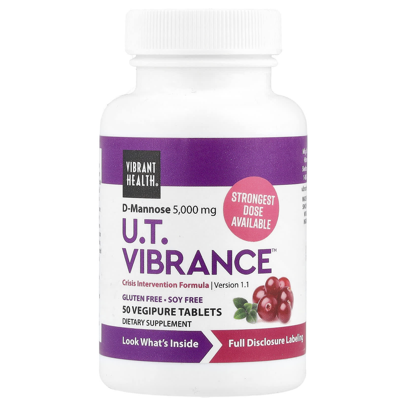 Vibrant Health, U.T. Vibrance™, 50 Vegipure Tablets - Image 1