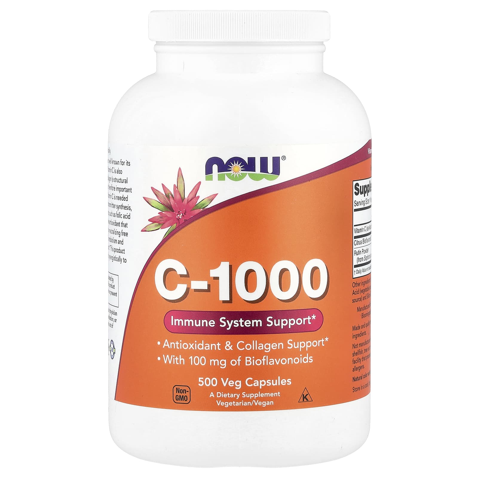 NOW Foods, C-1000, 500 Veg Capsules - Image 1