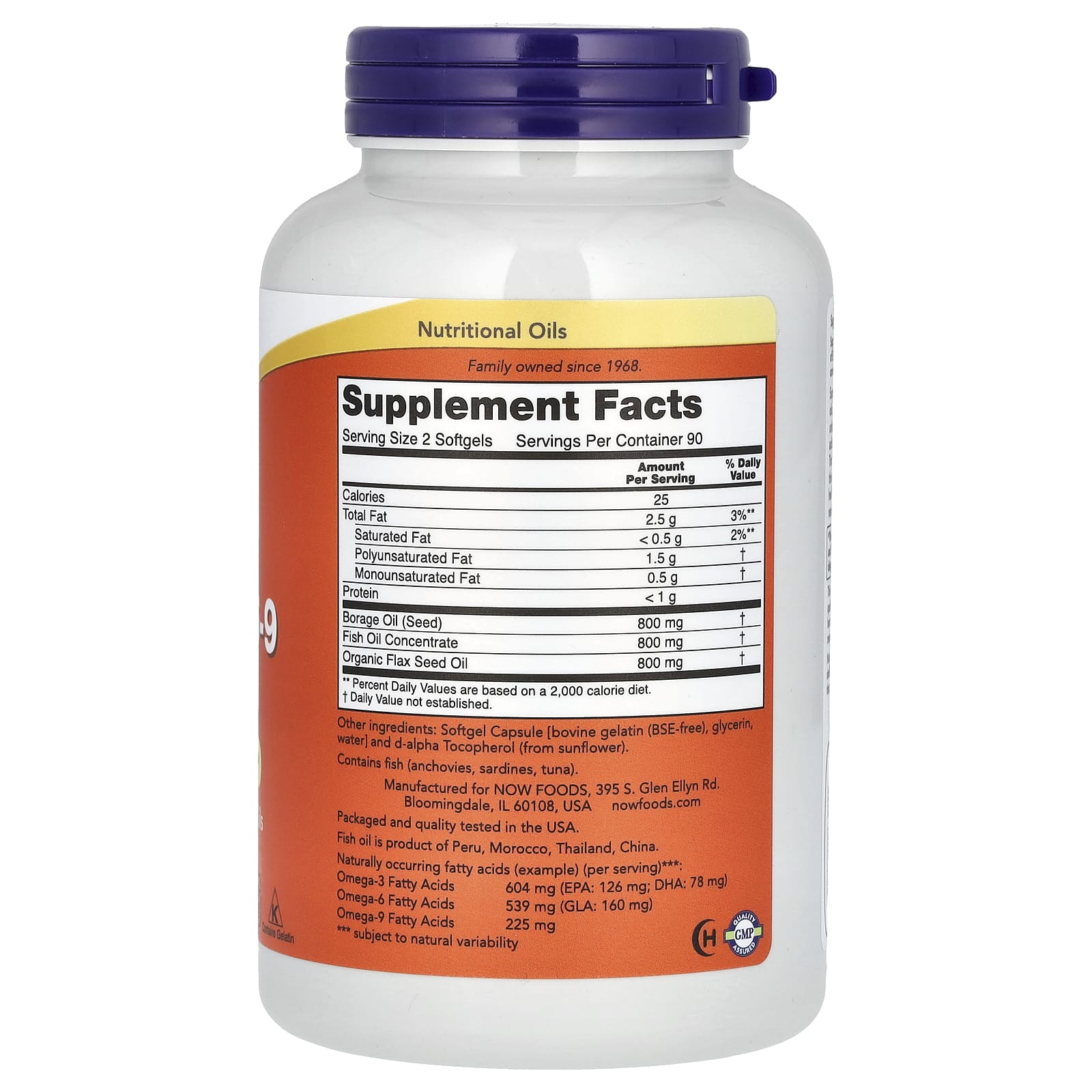 NOW Foods, Super Omega 3-6-9, 180 Softgels - Image 2
