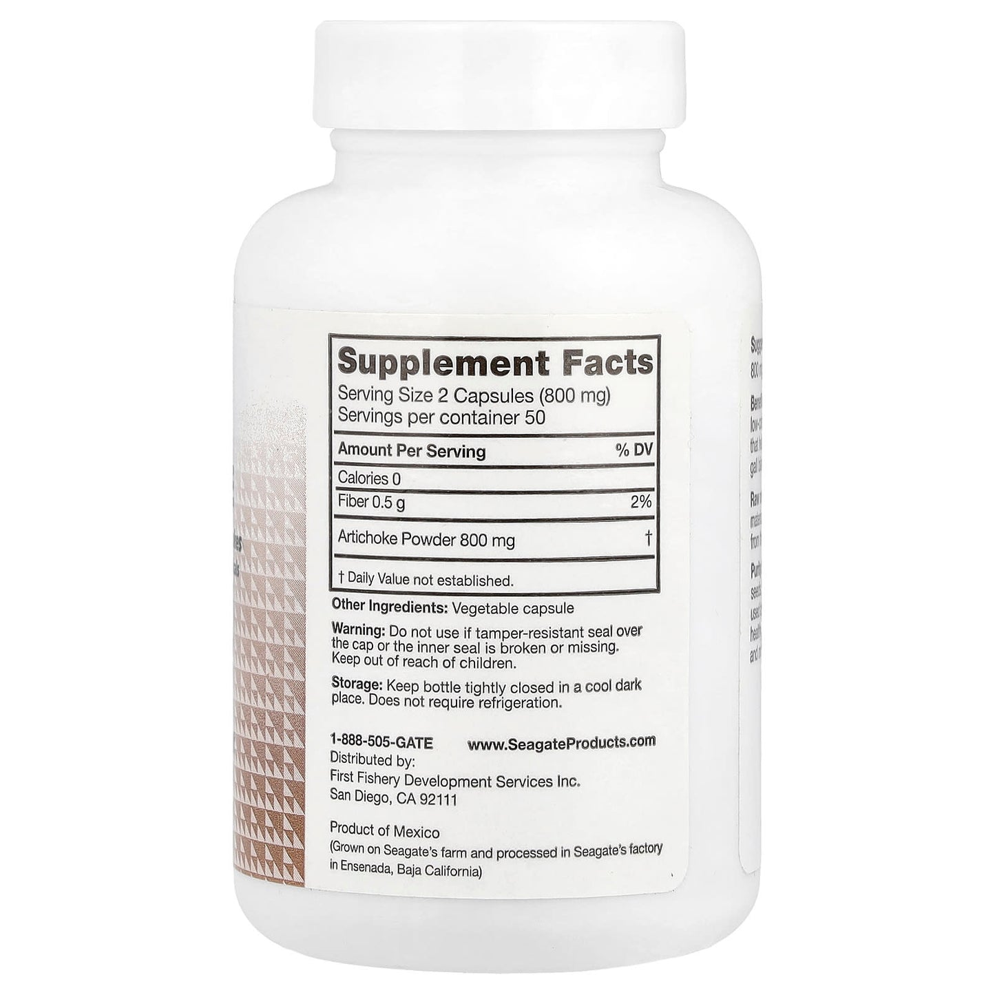 Seagate, Artichoke, 400 mg, 100 V Capsules - Image 2