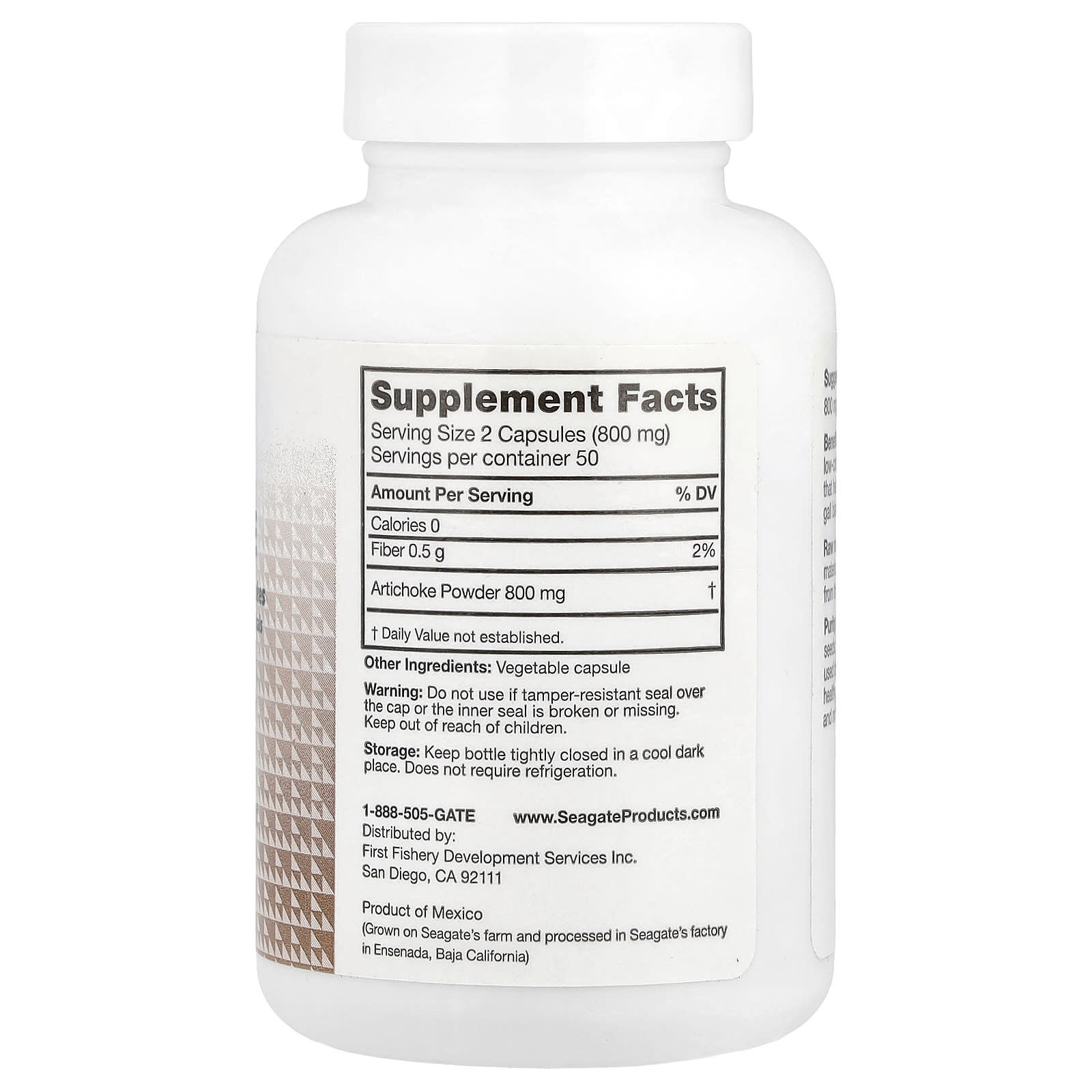 Seagate, Artichoke, 400 mg, 100 V Capsules - Image 2