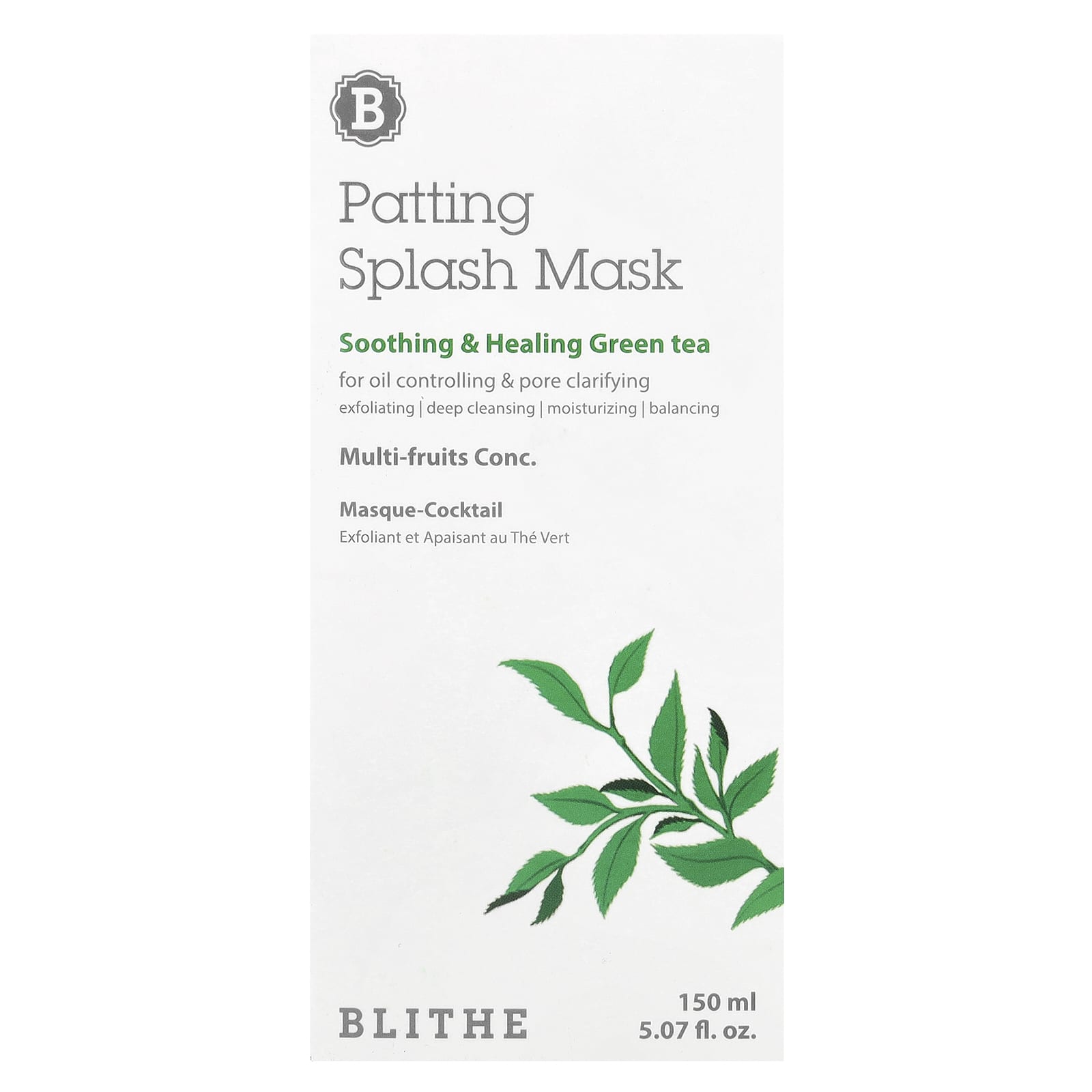 Green Tea Patting Splash Mask for Glowing Skin by Blithe - Image 2
