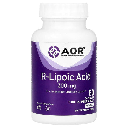 AOR R-Lipoic Acid 300mg 60 Capsules - Advanced Orthomolecular Research - Image 1