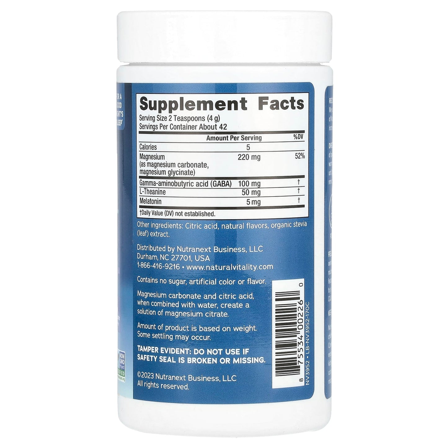 Natural Vitality, CALM® Sleep, Magnesium Supplement Drink Mix, Mixed Berry, 6 oz (170 g) - Image 2