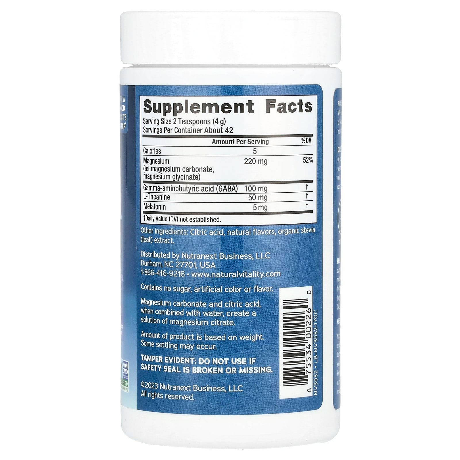 Natural Vitality, CALM® Sleep, Magnesium Supplement Drink Mix, Mixed Berry, 6 oz (170 g) - Image 2