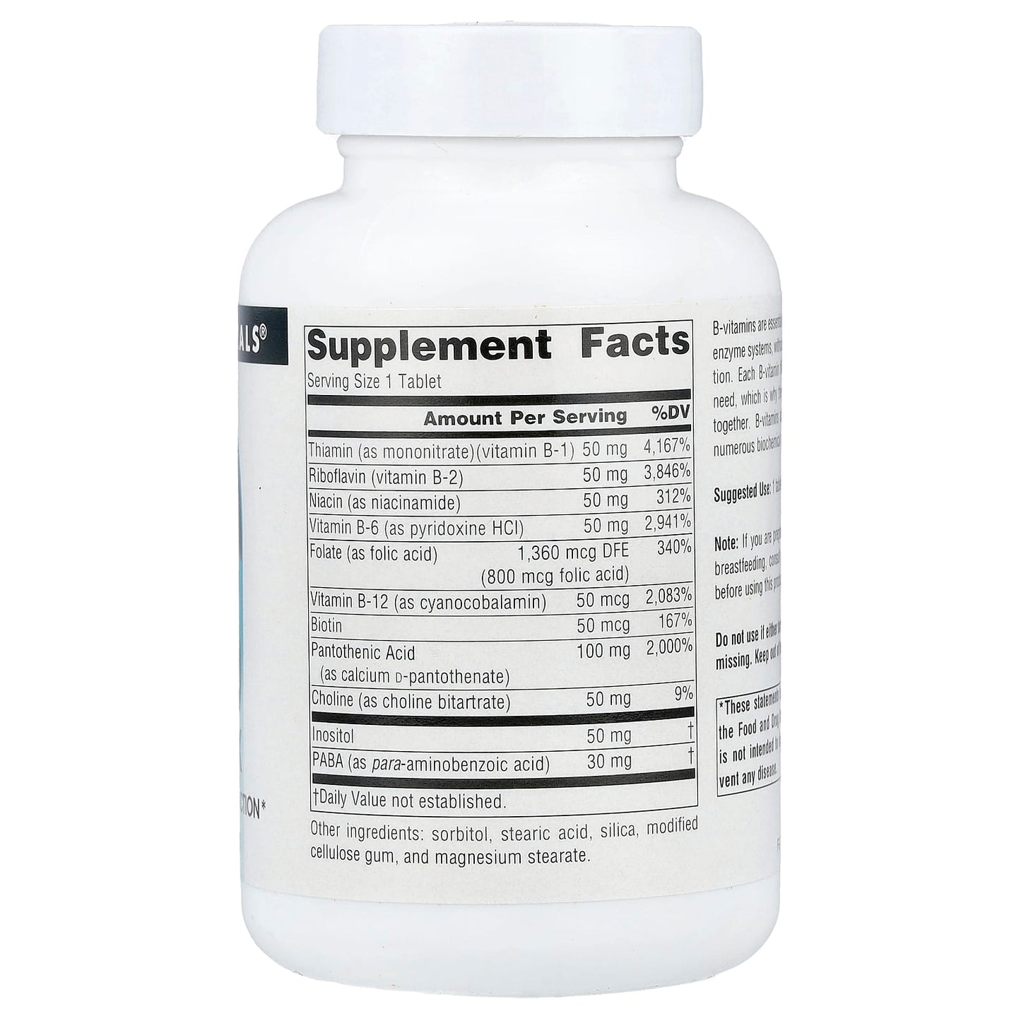 Source Naturals, B-50 Complex, 50 mg, 100 Tablets - Image 2
