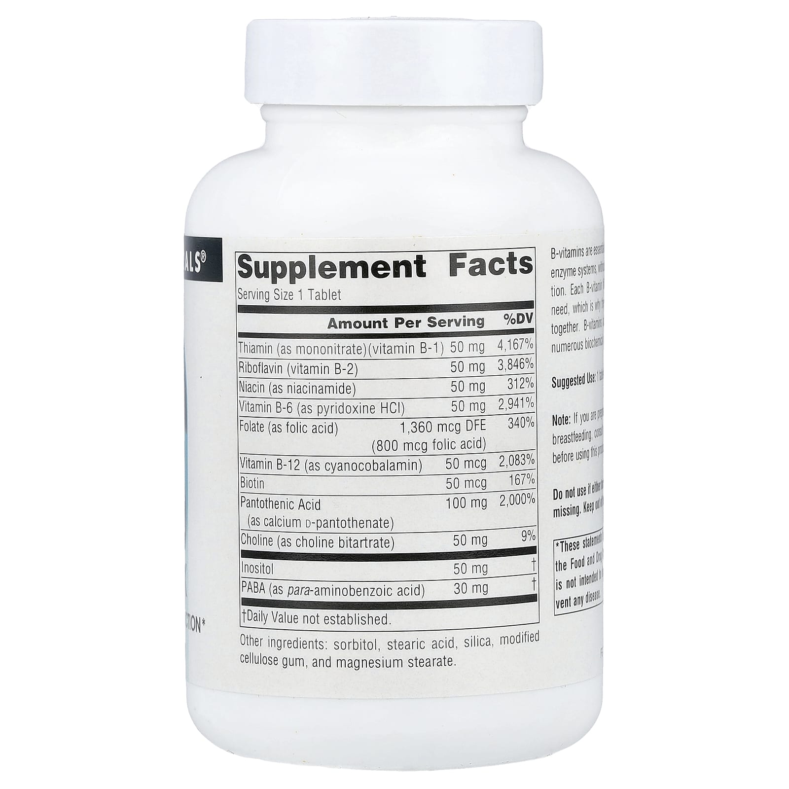 Source Naturals, B-50 Complex, 50 mg, 100 Tablets - Image 2