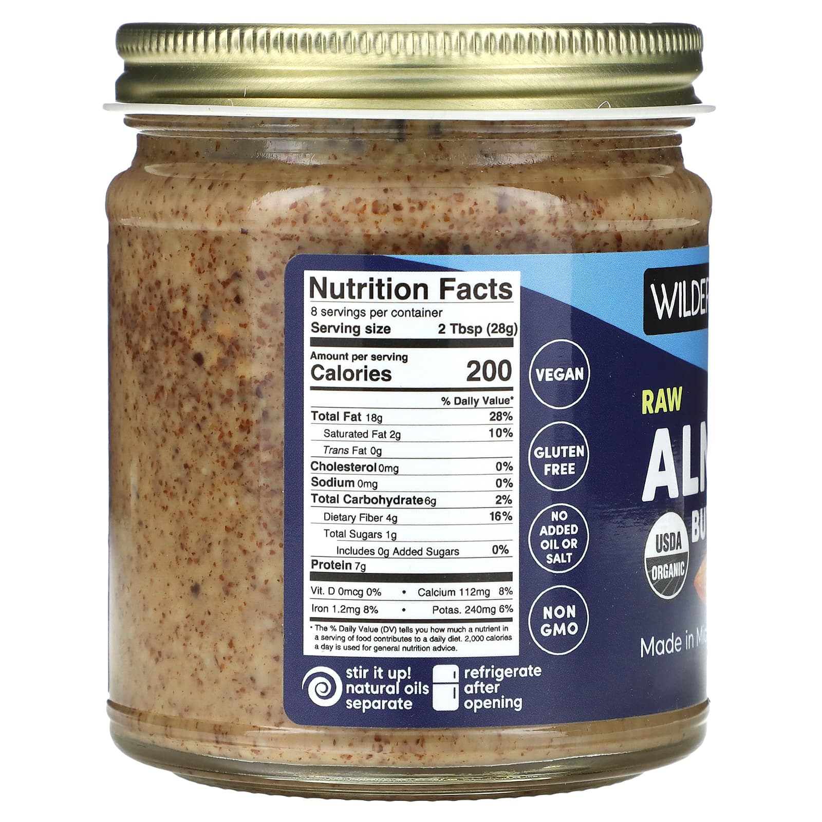 Wilderness Poets, Organic Raw Almond Butter, 8 oz (227 g) - Image 2