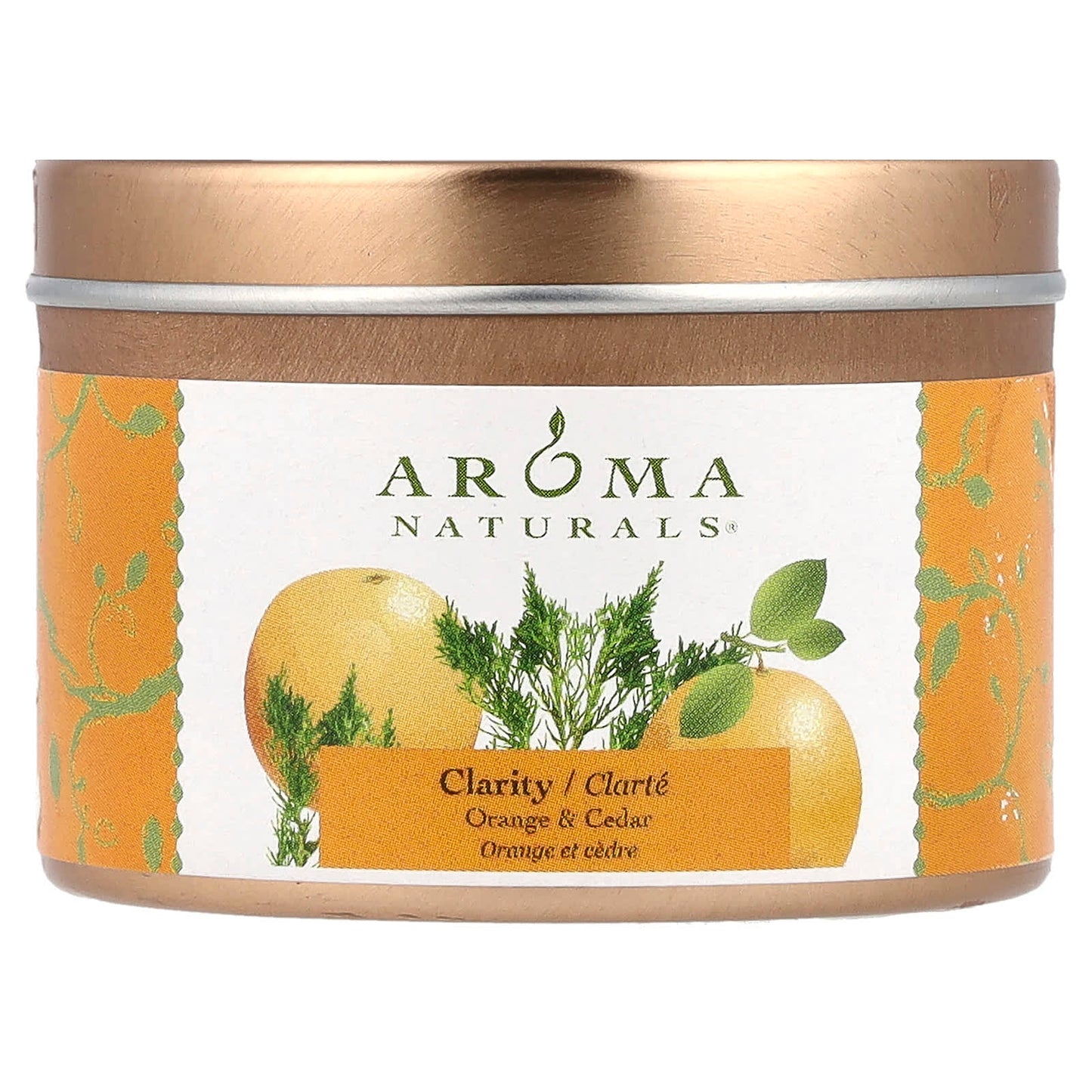 Travel Soy Wax Candle - Clarity Orange & Cedar Aromatherapy - Image 1