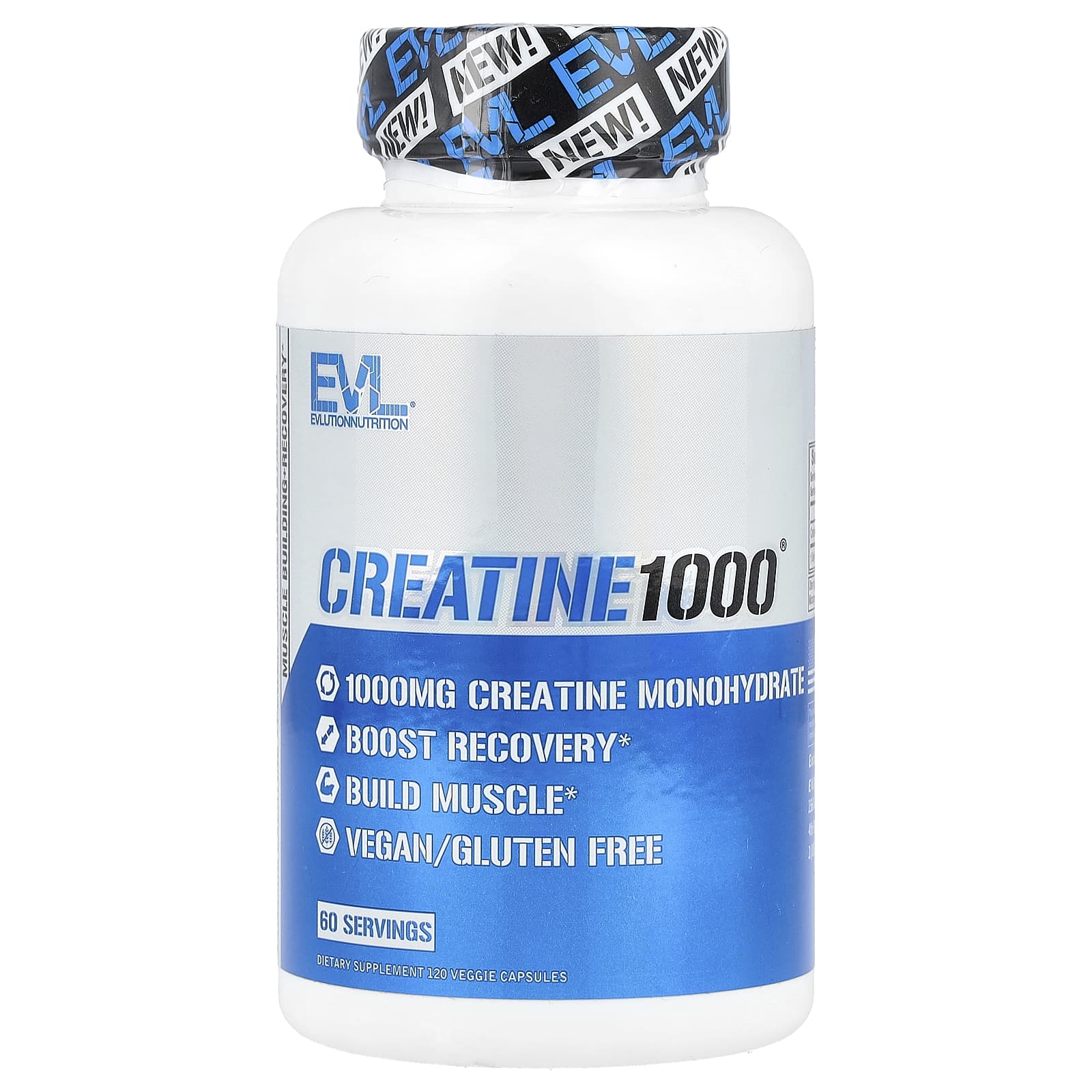 EVLution Nutrition Creatine 1000 for Strength & Recovery - 120 Capsules - Image 1