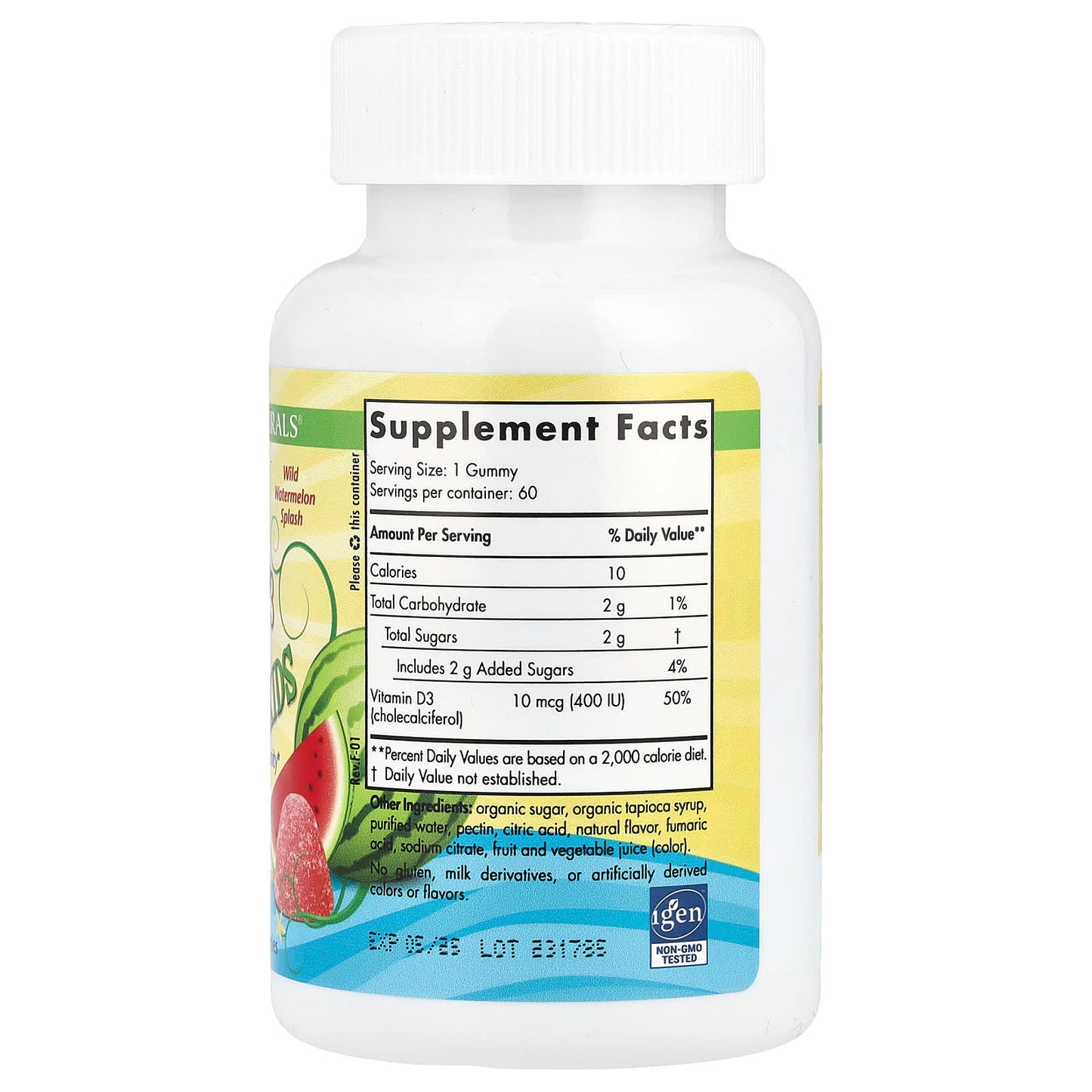 Nordic Naturals, Kids Vitamin D3 Gummies, Wild Watermelon Splash, 400 IU, 60 Gummies - Image 2