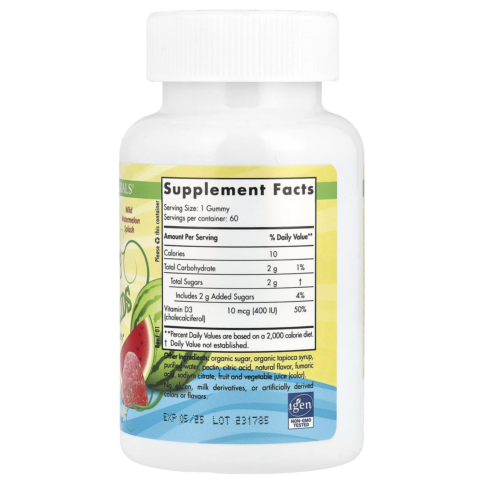 Nordic Naturals, Kids Vitamin D3 Gummies, Wild Watermelon Splash, 400 IU, 60 Gummies - Image 2