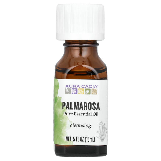 Aura Cacia Pure Palmarosa Essential Oil 15ml for Cleansing and Wellness - Image 1