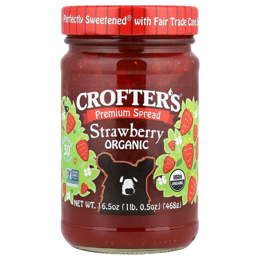 Strawberry Organic Premium Spread by Crofter's Organic, USDA Certified 16.5 oz - Image 1