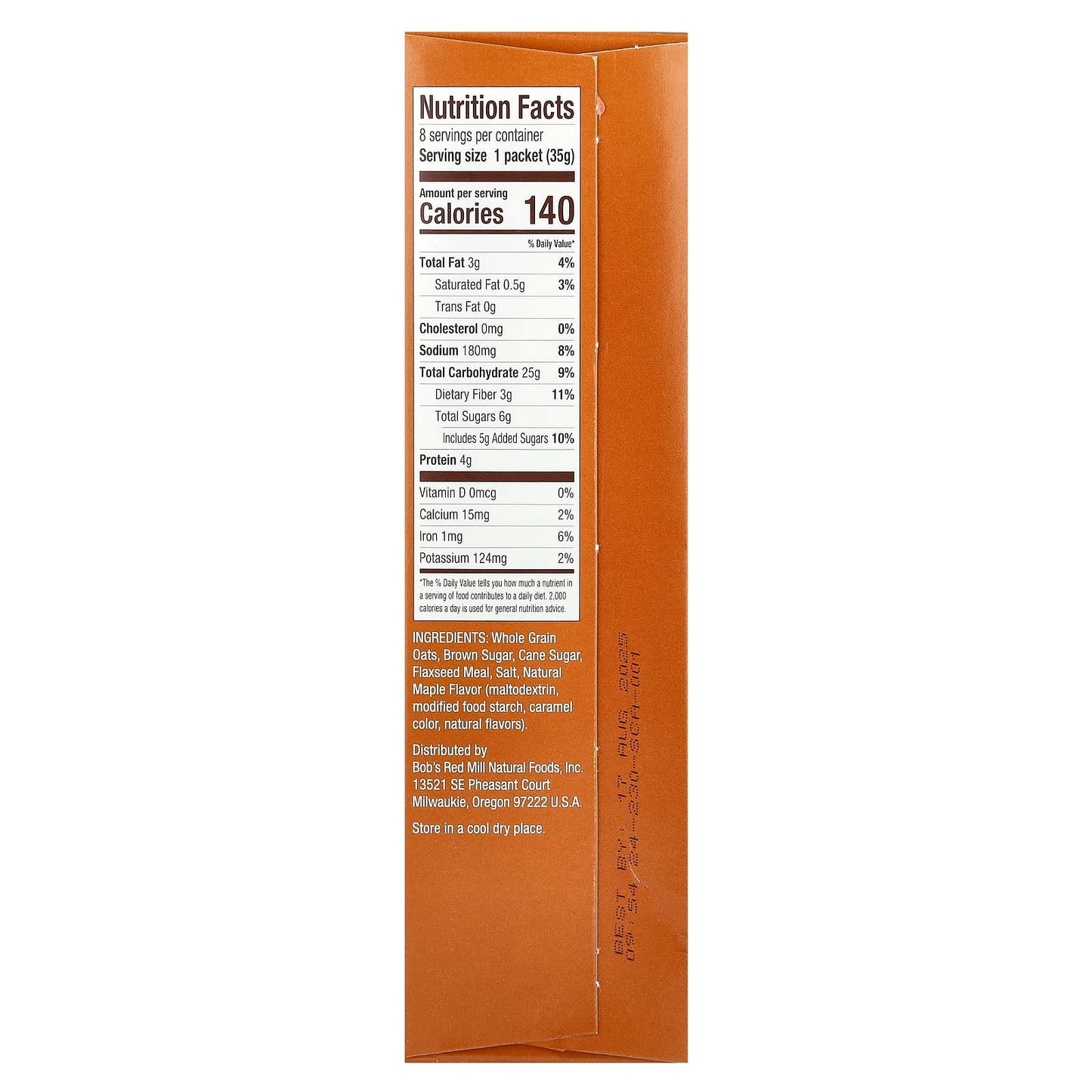 Bob's Red Mill Gluten-Free Instant Oatmeal, Brown Sugar & Maple - Image 2