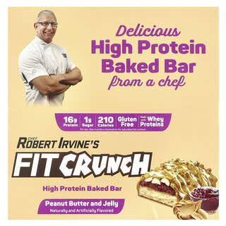 FITCRUNCH High Protein Baked Bar, Peanut Butter and Jelly, 9 Bars, 46g Each