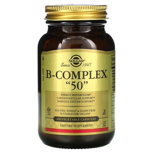 Solgar, B-Complex "50", 100 Vegetable Capsules - Image 1