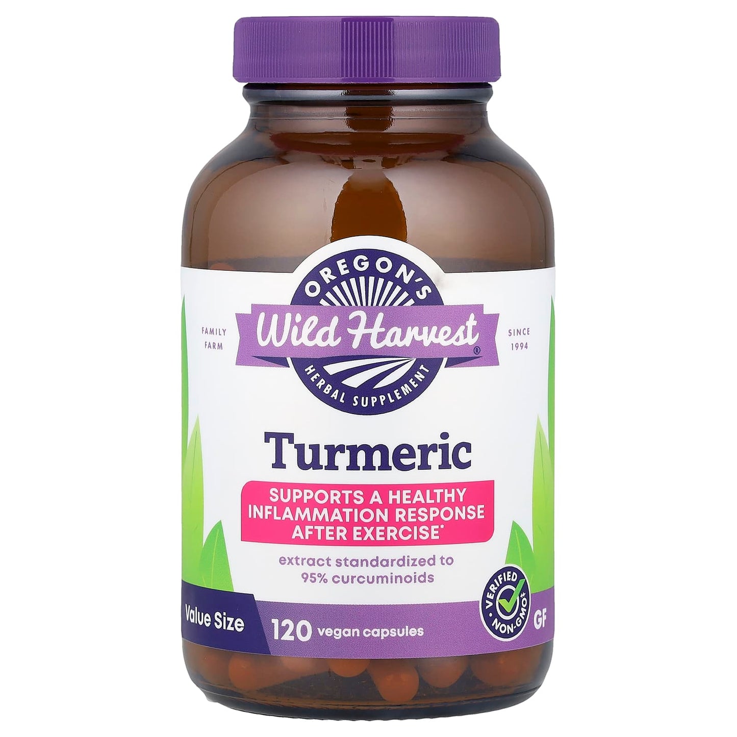 Oregon's Wild Harvest, Turmeric, 120 Vegan Capsules - Image 1