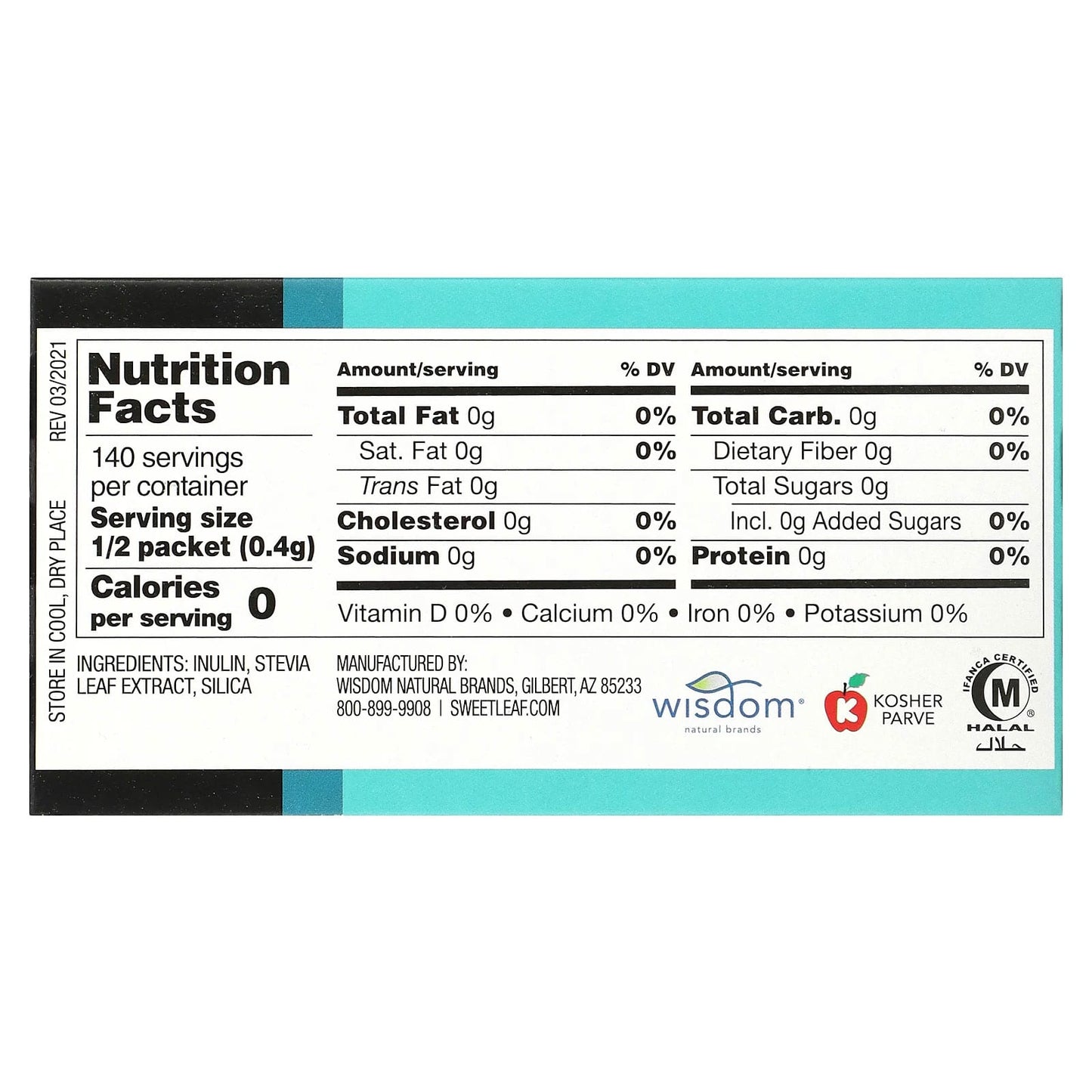 SweetLeaf Stevia, Stevia Sweetener, 70 Packets, 0.028 oz (0.8 g) Each - Image 2