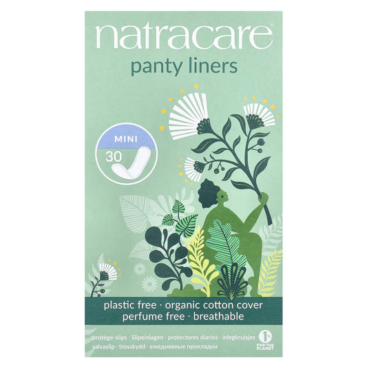Natracare, Panty Liners, Organic Cotton Cover, Mini, 30 Liners - Image 1
