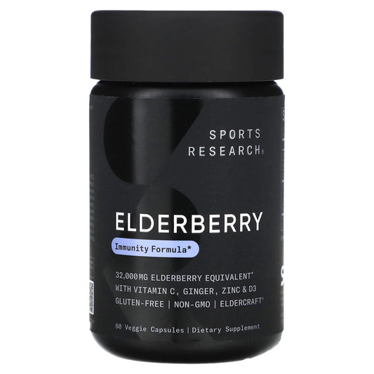 Sports Research, Elderberry, 60 Veggie Capsules - Image 1