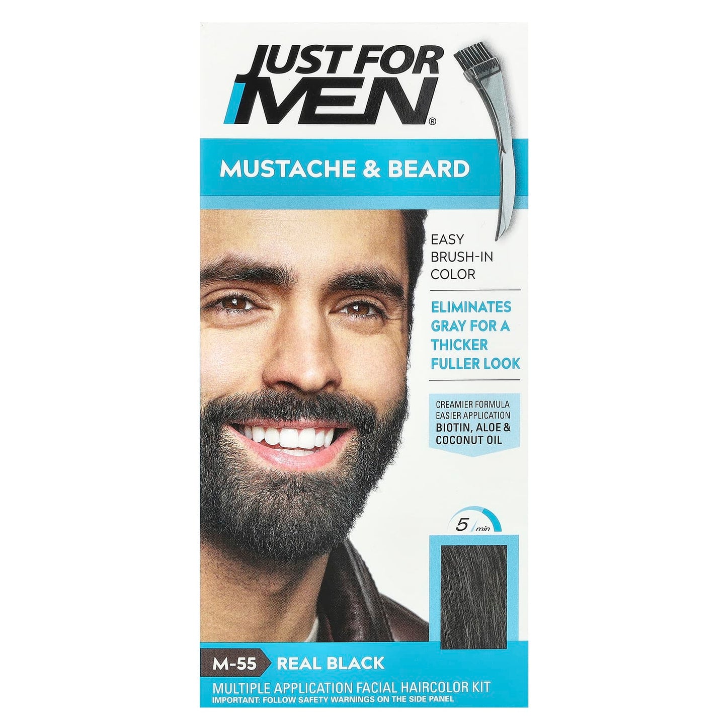 Men's Real Black Beard Dye, Easy Brush-In Color, 1 Kit - Image 2