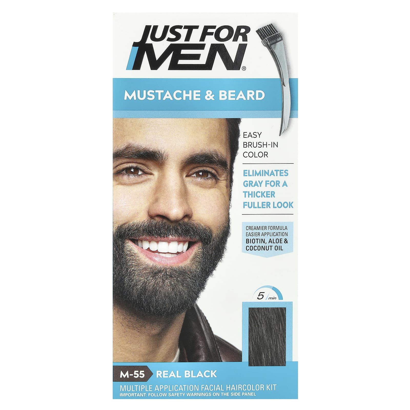 Men's Real Black Beard Dye, Easy Brush-In Color, 1 Kit - Image 2