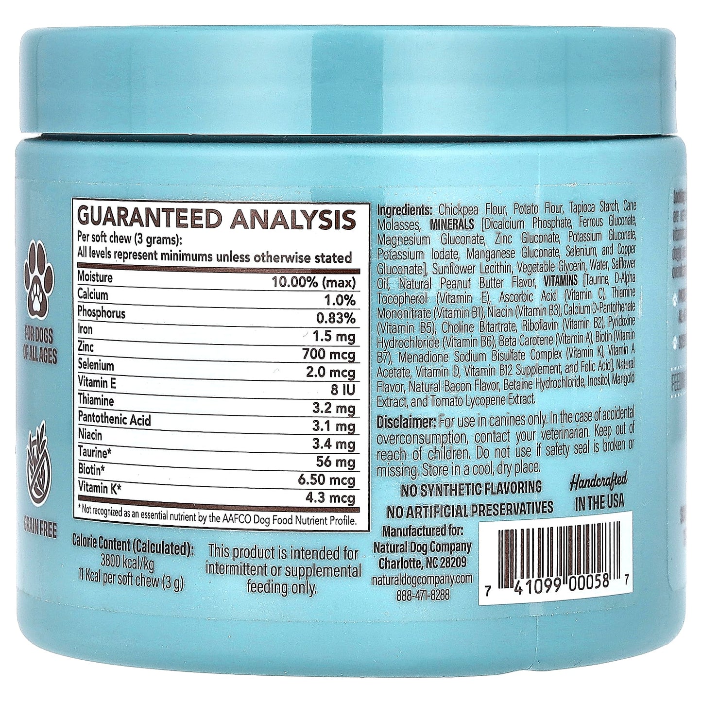 Natural Dog Company, Multivitamin, For Dogs, All Ages, 90 Soft Chewable Bites, 9.5 oz (270 g) - Image 2
