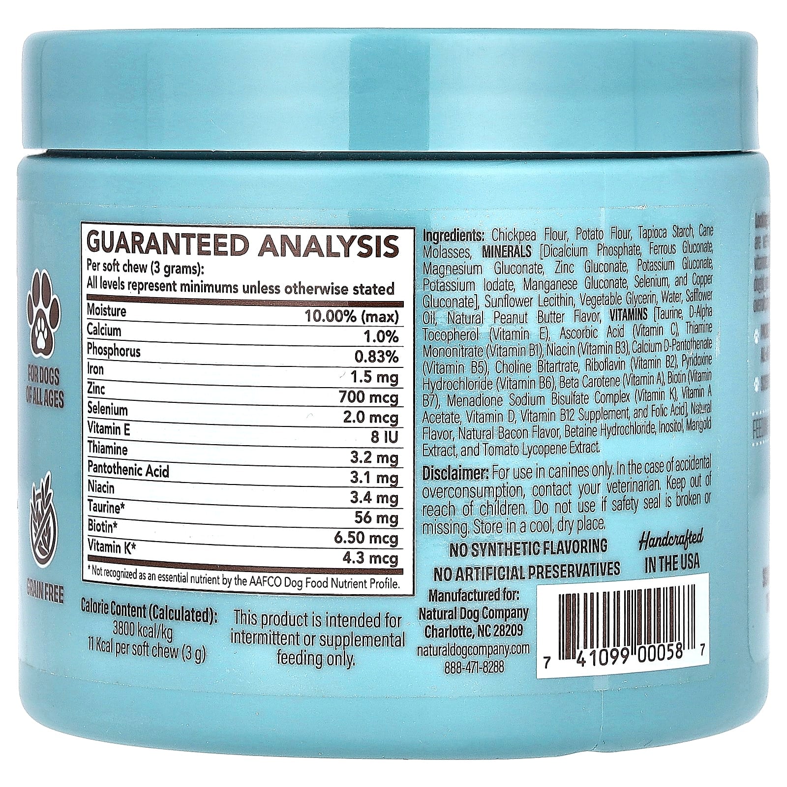 Natural Dog Company, Multivitamin, For Dogs, All Ages, 90 Soft Chewable Bites, 9.5 oz (270 g) - Image 2