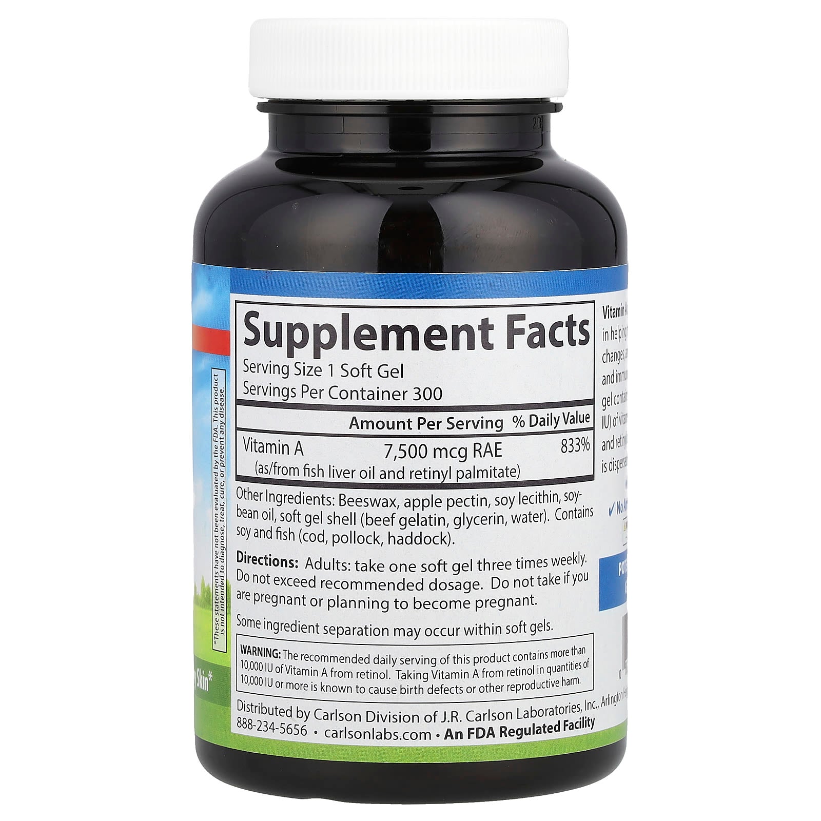Carlson Vitamin A Soft Gels for Vision Support & Immune Function - Image 2