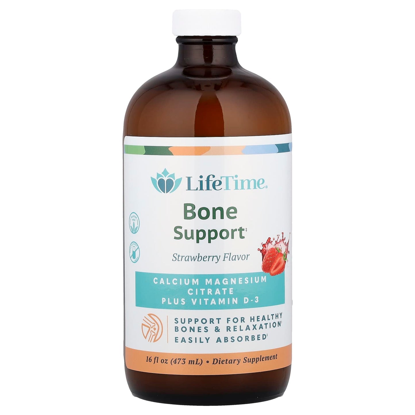LifeTime Vitamins, Bone Support, Strawberry, 16 fl oz (473 ml) - Image 1