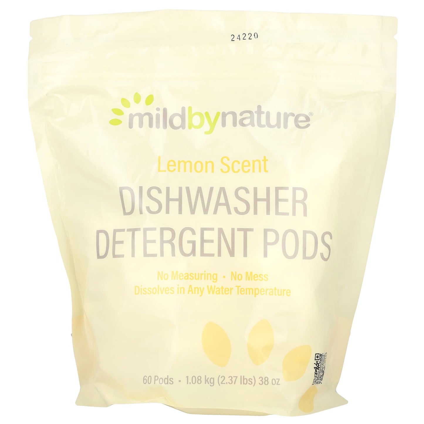 Mild By Nature Dishwashing Pods, Lemon Scent, 60 Loads, Eco-Friendly - Image 1