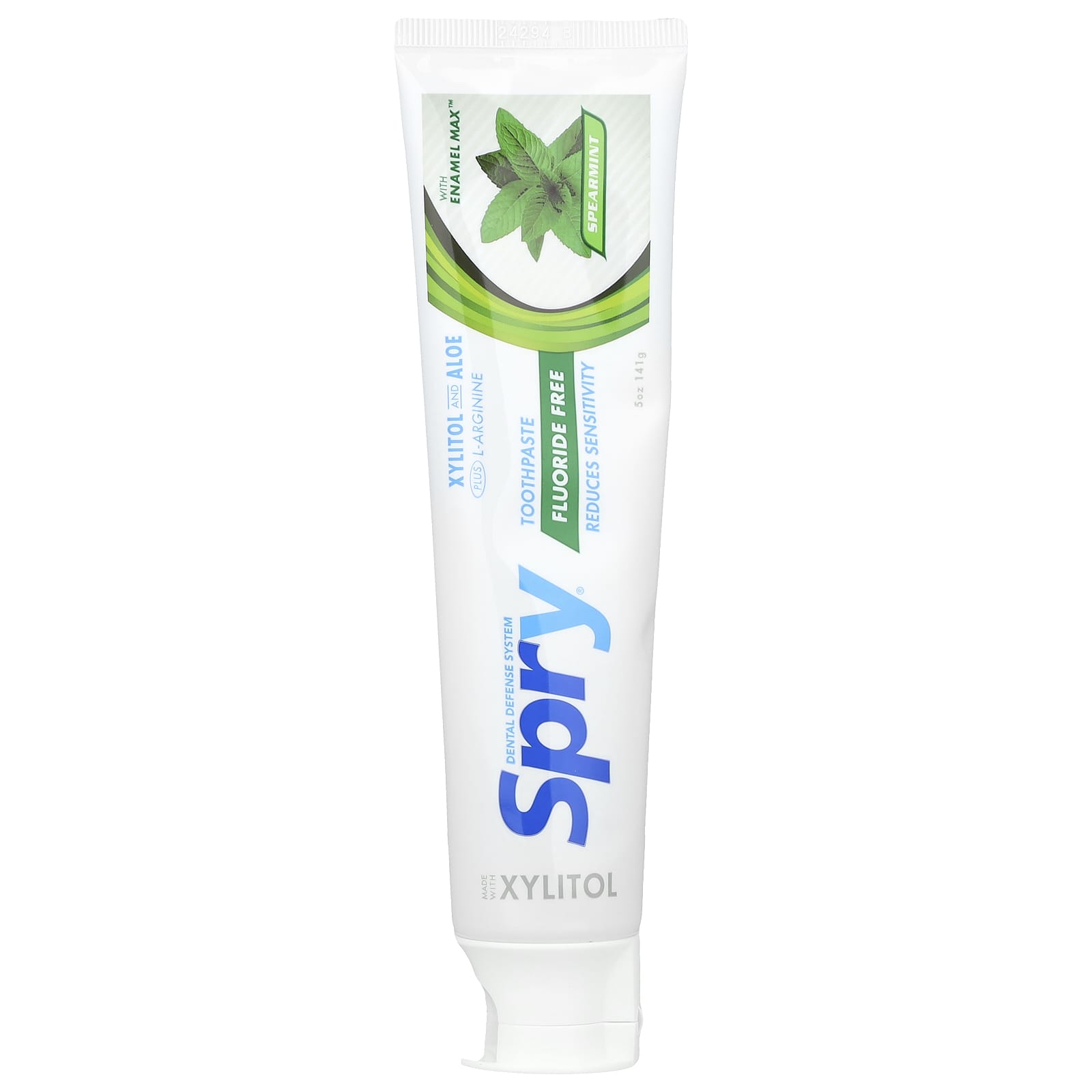 Xlear, Natural Spry, Fluoride Free Toothpaste, Spearmint, 5 oz (141 g) - Image 1