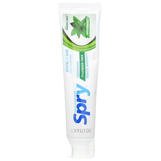 Xlear, Natural Spry, Fluoride Free Toothpaste, Spearmint, 5 oz (141 g) - Image 1