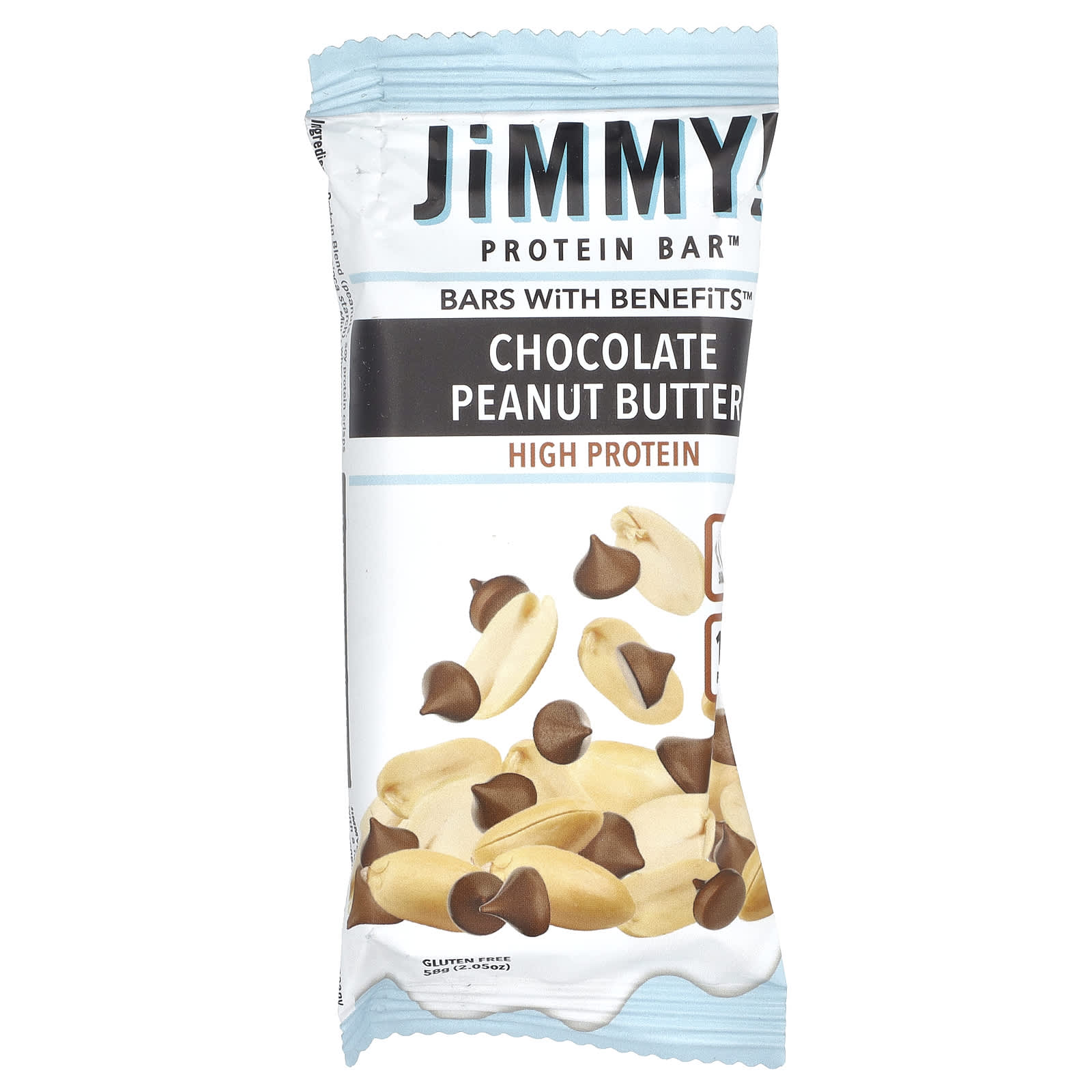 JiMMY!, Bars with Benefits, Protein Bar, Chocolate Peanut Butter, 12 Bars, 2.05 oz (58 g) Each